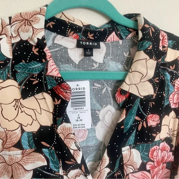 Torrid Floral Challis Shirtdress - Picture 6 of 11